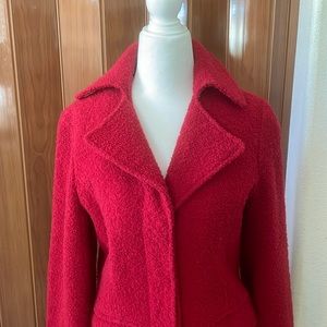 Medium red boucle car coat in GUC
